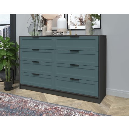 Kомод Тренд КТ-К157 (Антрацит ЛДСП/ Верде ЛМДФ) Ш1565 В1020 Г451 Kомод Тренд КТ-К157 (Антрацит ЛДСП/ Верде ЛМДФ) Ш1565 В1020 Г451